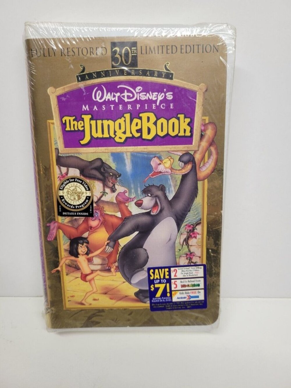 NEW Jungle Book VHS Tape Disney 30th Anniversary Masterpiece Ed Sealed